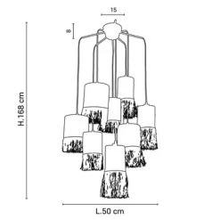 Market Set Suspension 8 Lumières En Bana Et Raphia H168cm Frange - Formentera -Sema Design Boutique 8d910 8l
