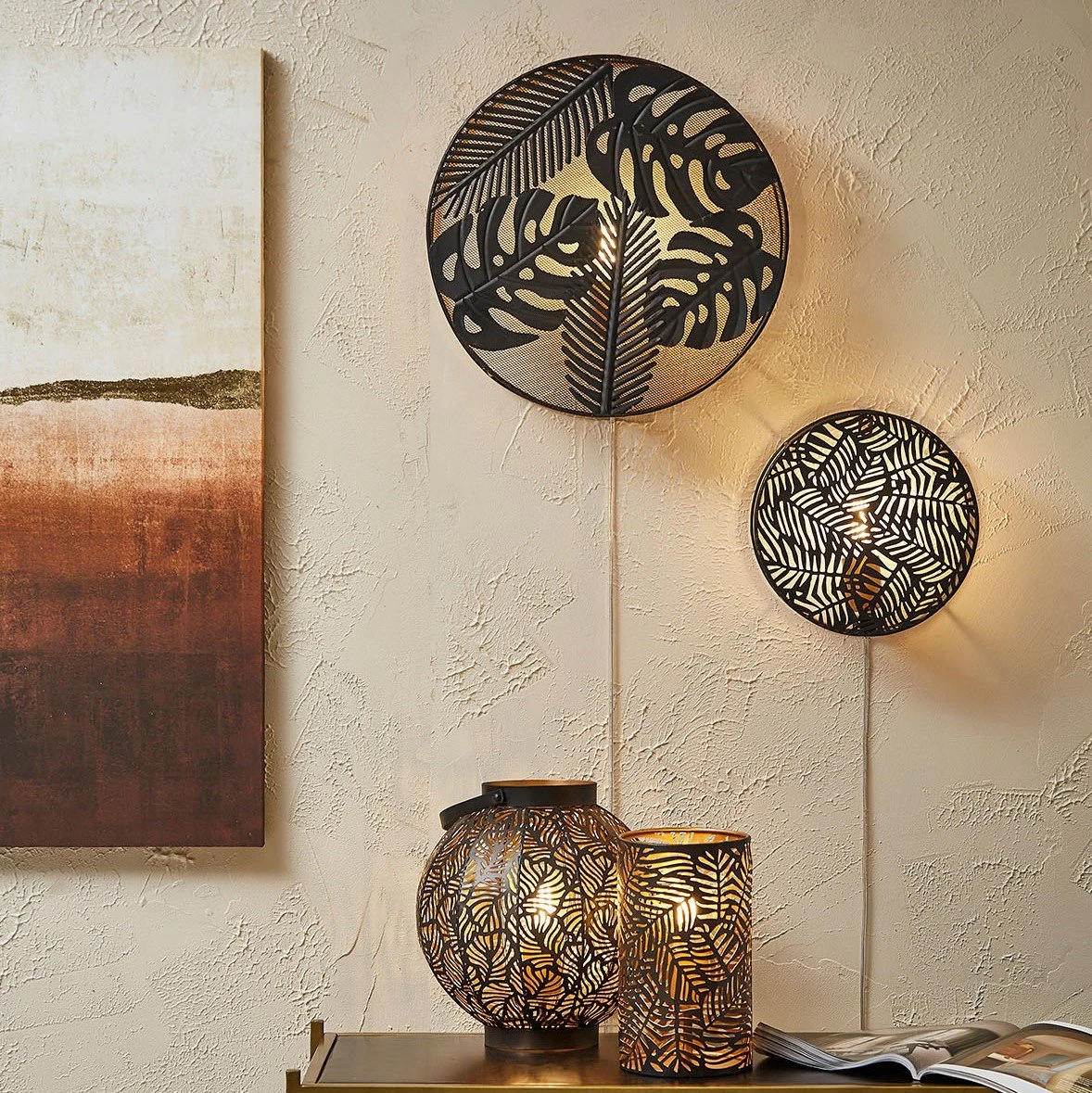 SEMA DESIGN Lampe Cylindre En Fer H25cm Noir - Palmier 5 SEMA DESIGN Lampe Cylindre En Fer H25cm Noir - Palmier – Image 3