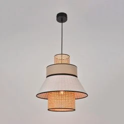 Market Set Suspension En Lin Lavé Et Cannage H44cm Nude - Singapour -Sema Design Boutique cac95 623121 frn02 web